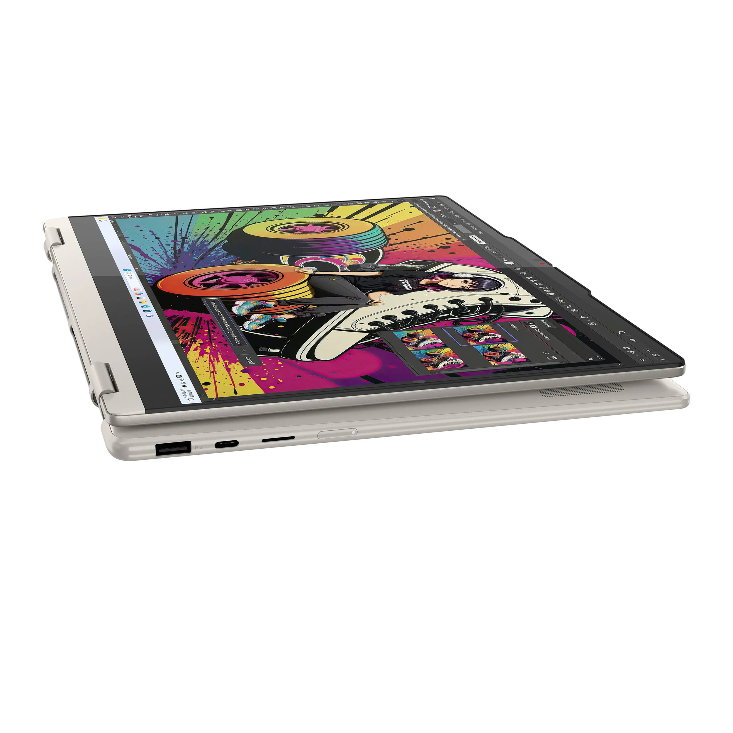 Alt View 5. Lenovo - Lenovo Yoga 7 14" OLED Touchscreen 2-in-1 Laptop,AMD Ryzen AI 7 350,16GB RAM,2TB SSD,Copilot+ PC,Win 11 Pro,Seashell - Seashell.