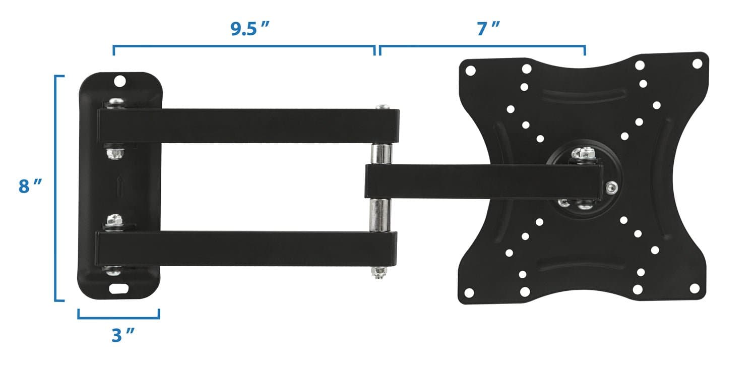 Alt View 1. Mount-It! - Full Motion Swivel TV Wall Mount for 24–55" – 20" Extension Arm, Corner-Friendly, VESA Compatible - Black.