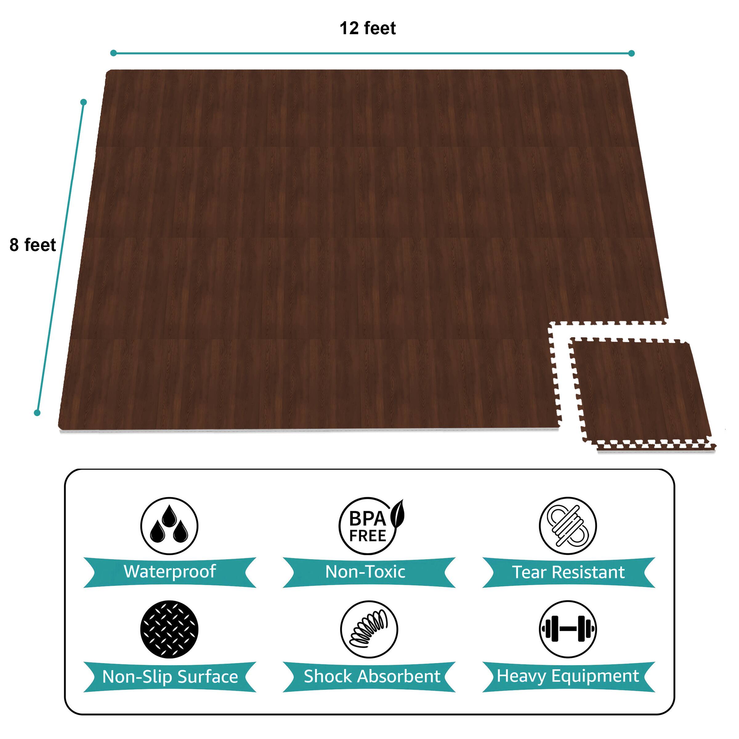 12 feet x 8 feet  
BPA FREE  
Waterproof  
Non-Toxic  
Tear Resistant  
Non-Slip Surface  
Shock Absorbent  
Heavy Equipment