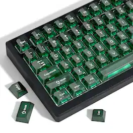 Womier - Crystal Jelly keycaps ,Transparent Style Cute keycap for All US layout Mx Cherry Mechanical Keyboard - Green