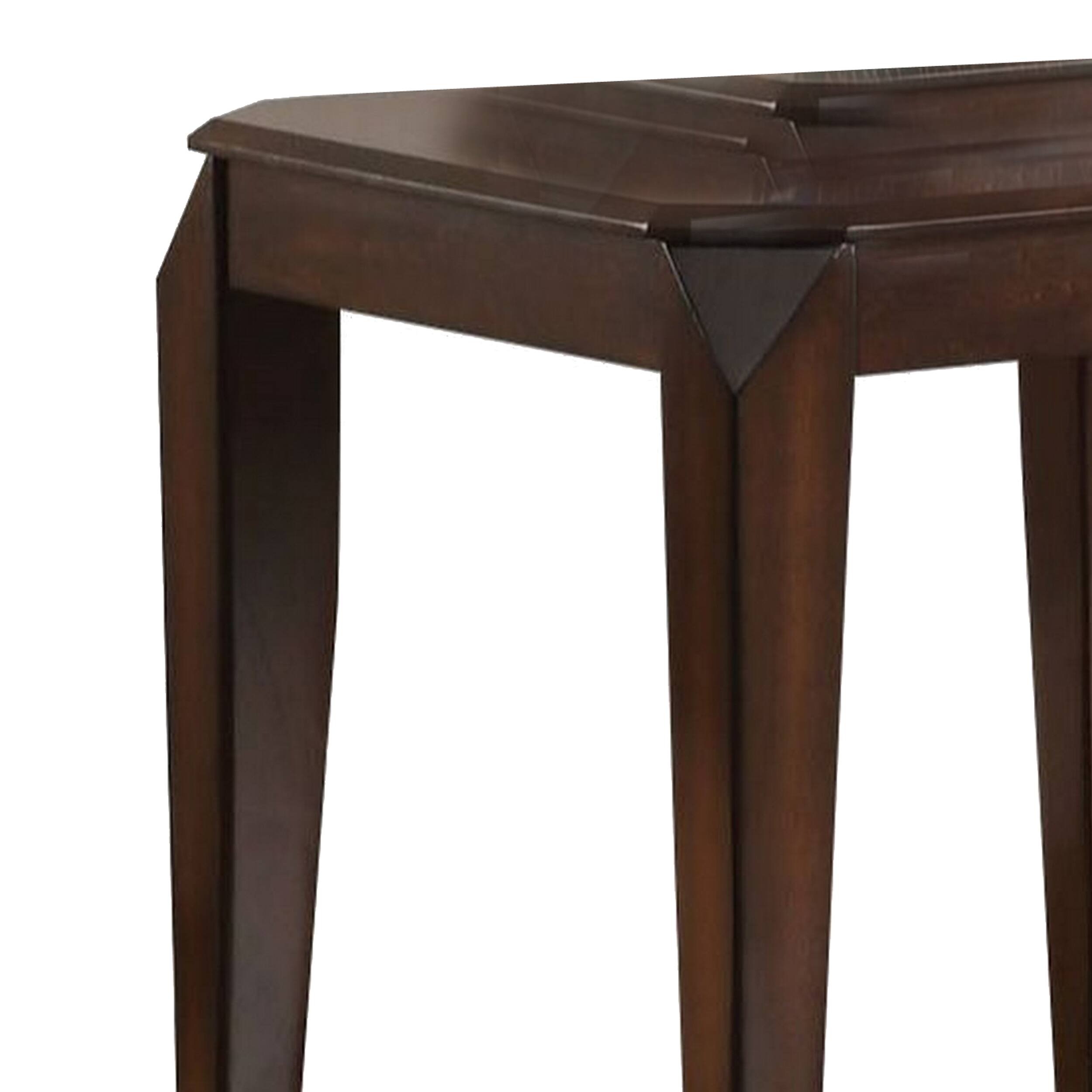 Alt View 2. Manhattan Lane - Wooden End table with Beveled Tapered Legs - Brown.