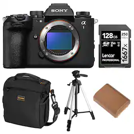 Bundle - Sony - a1 II Mirrorless Camera, with Memory Card, Extra Battery, Camera Bag, and Tripod