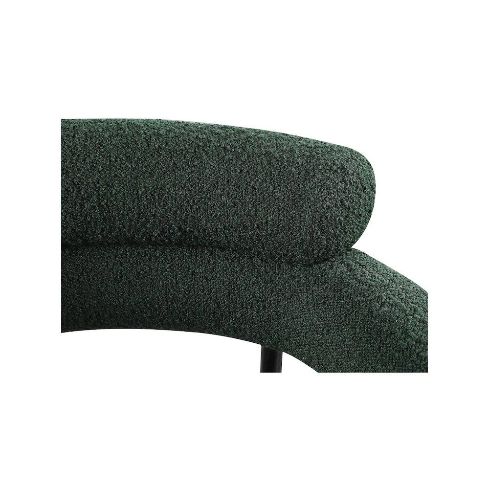 Alt View 4. Meridian Furniture - Blake Green Boucle Fabric Dining Chair, Set of 2 - Green.
