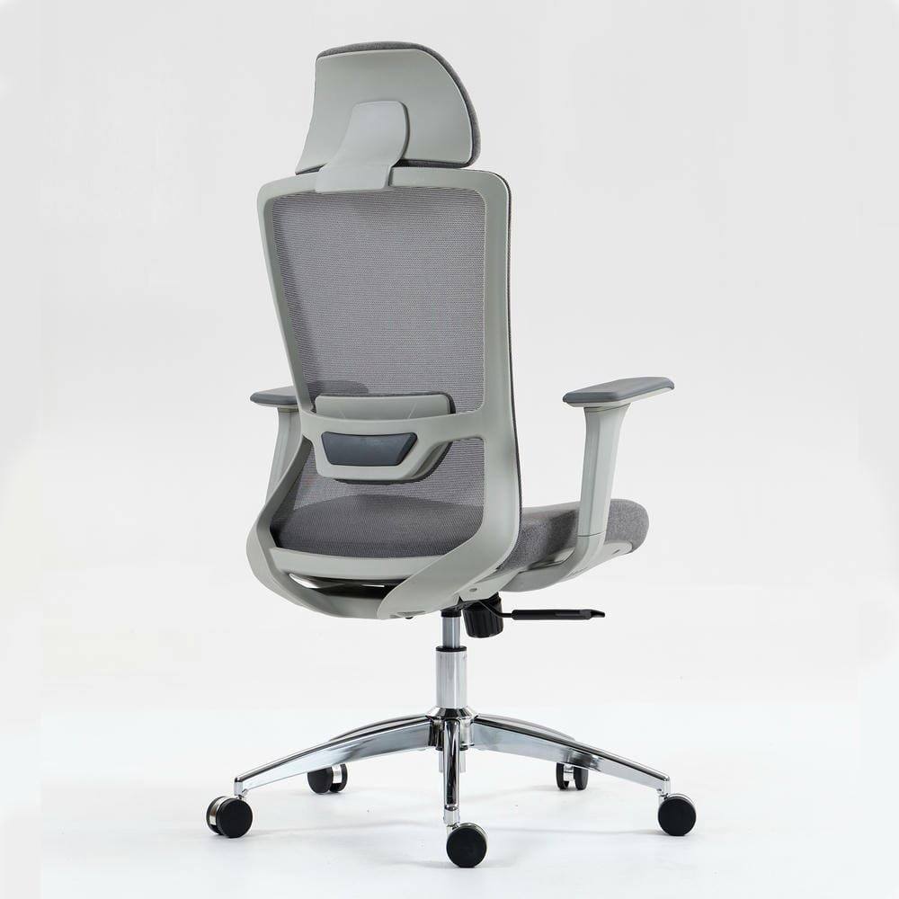 Left. Kadyn - High Back Mesh Office Chair, Adjustable Lumbar Support, 360° Swivel, Ergonomic Desk Chair, Gray - Gray.