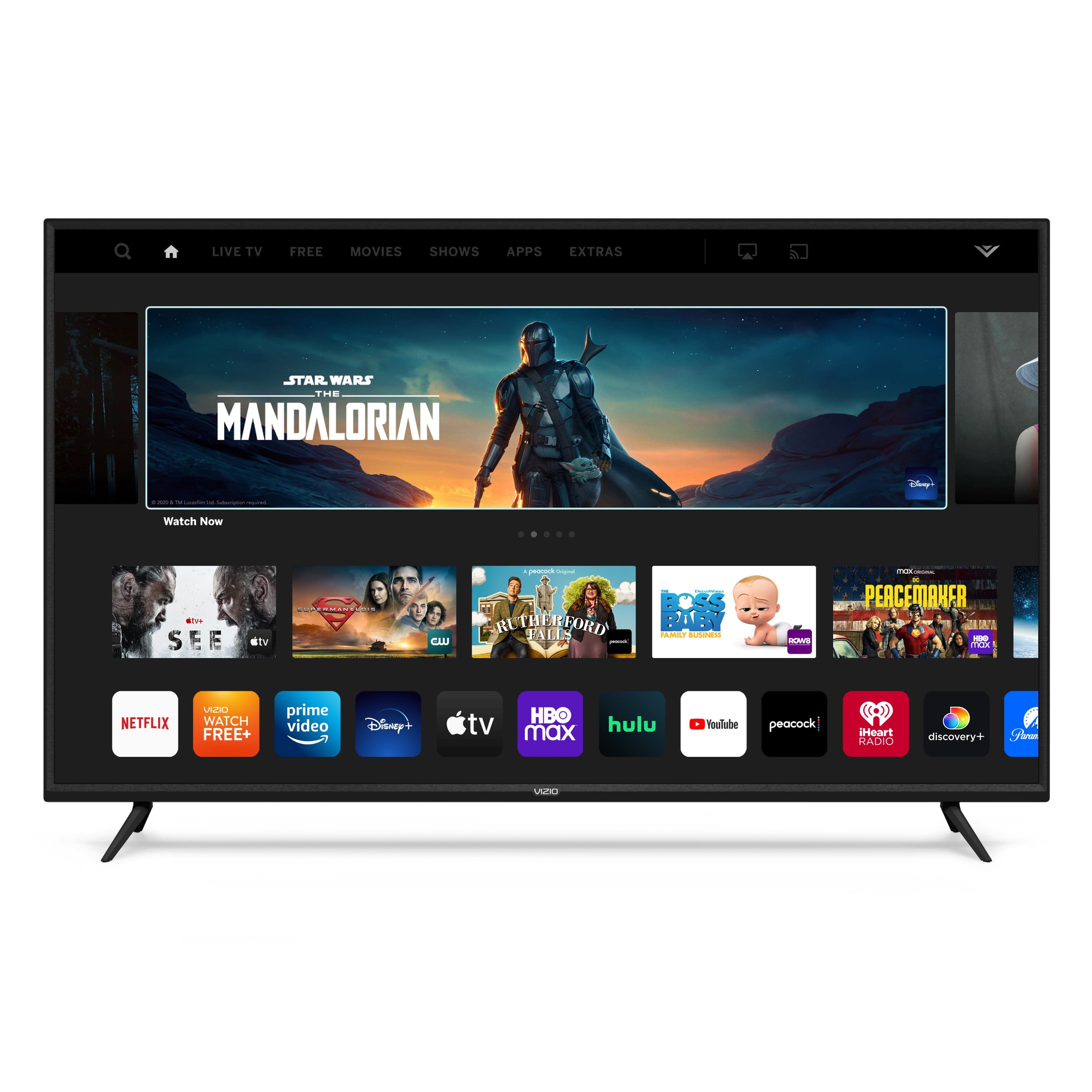 Front. VIZIO - 65" Class V-Series LED 4K UHD Smart TV - Black.