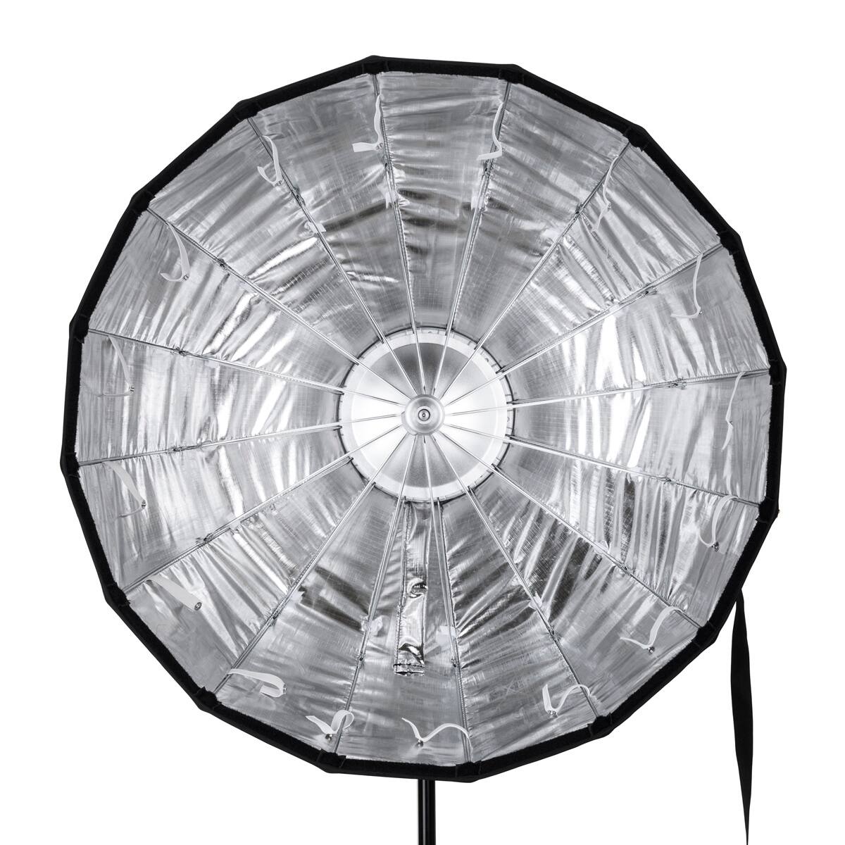 Alt View 9. Glow - Glow EZ Lock 25" Collapsible Silver Beauty Dish Softbox with Bowens Mount Speedring and Deflection Disk, 16 Ribbed.