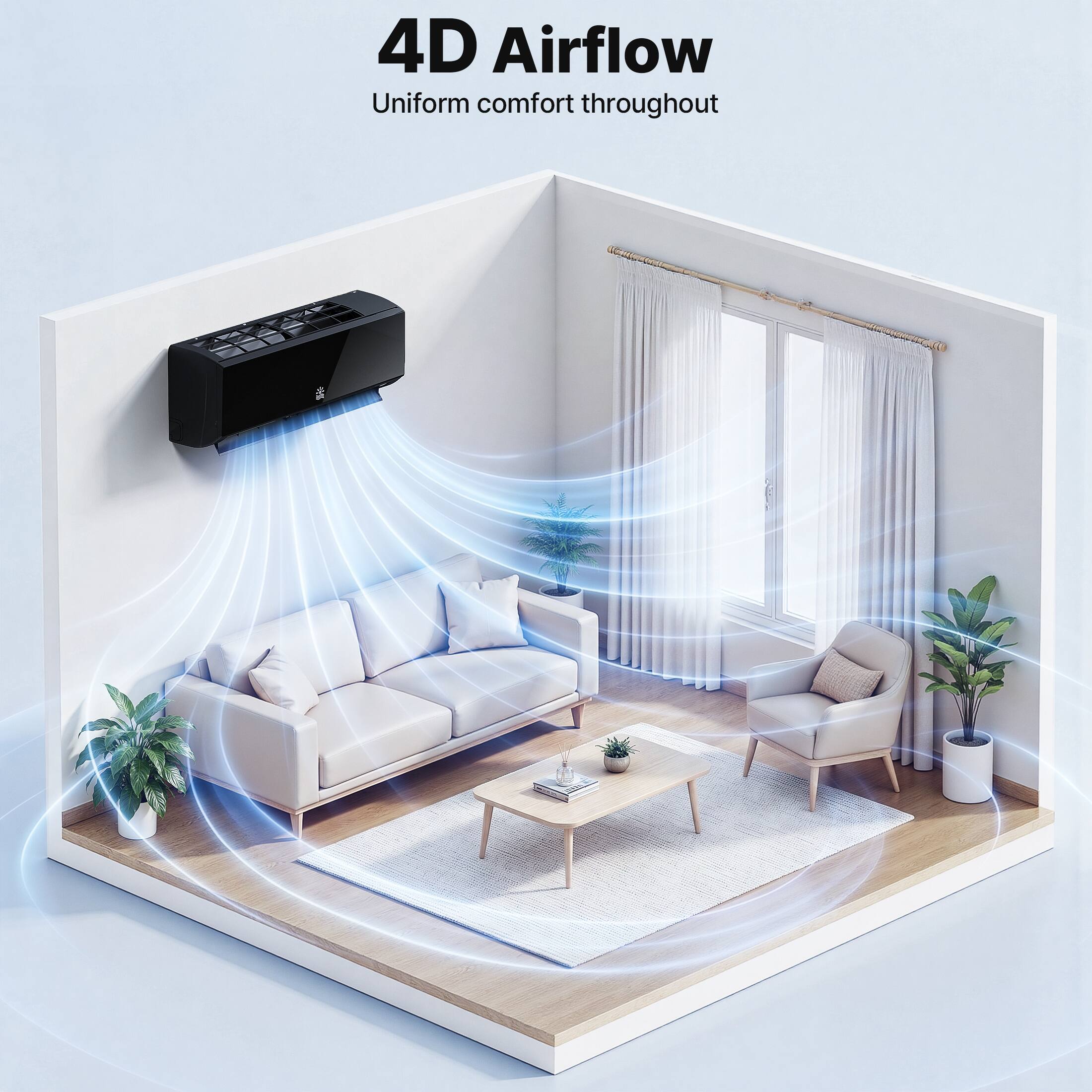 4D Airflow  
Uniform comfort throughout