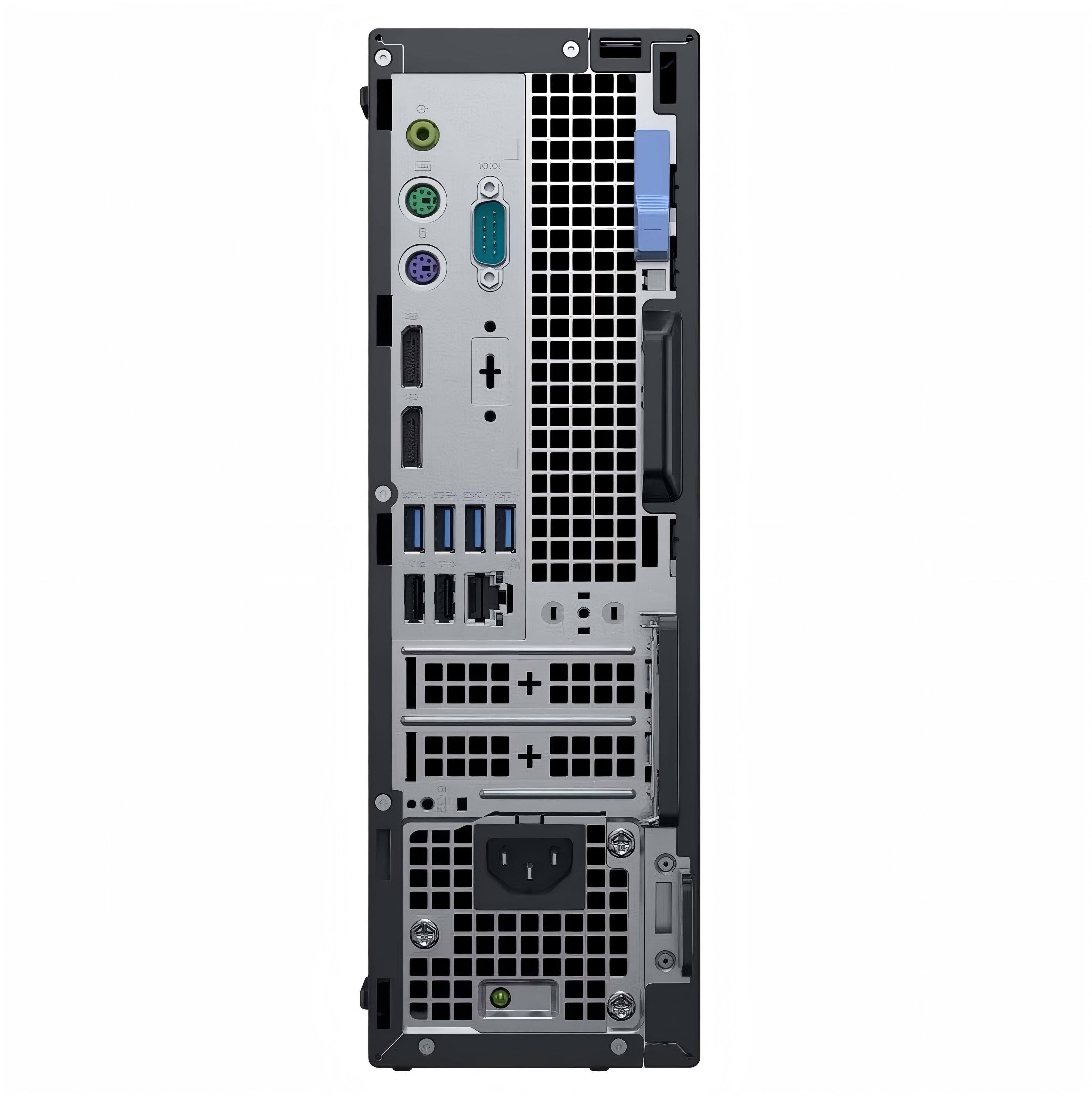 Back. Dell - DELL Optiplex 7060 SFF Desktop PC, Intel Core i7-8700 up to 4.6GHz, 32GB DDR4 RAM, 1TB NVMe SSD, Built-in WiFi, Win11Pro - Black.