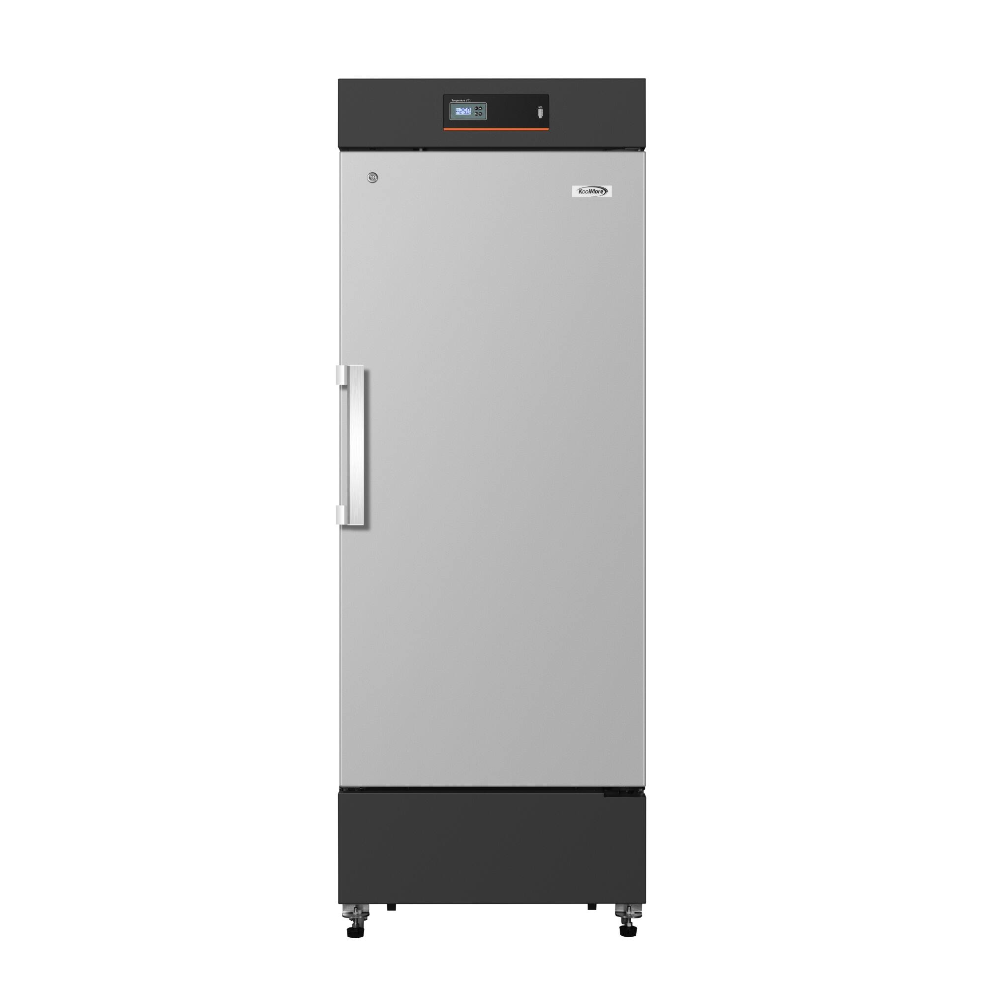 Front. Koolmore - 27 in. -25 C Upright Medical Freezer For Pharmacy / Laboratory Dynamic Freeze, LED Display, Multi-Level Emergency Alarms - Stainless steel.