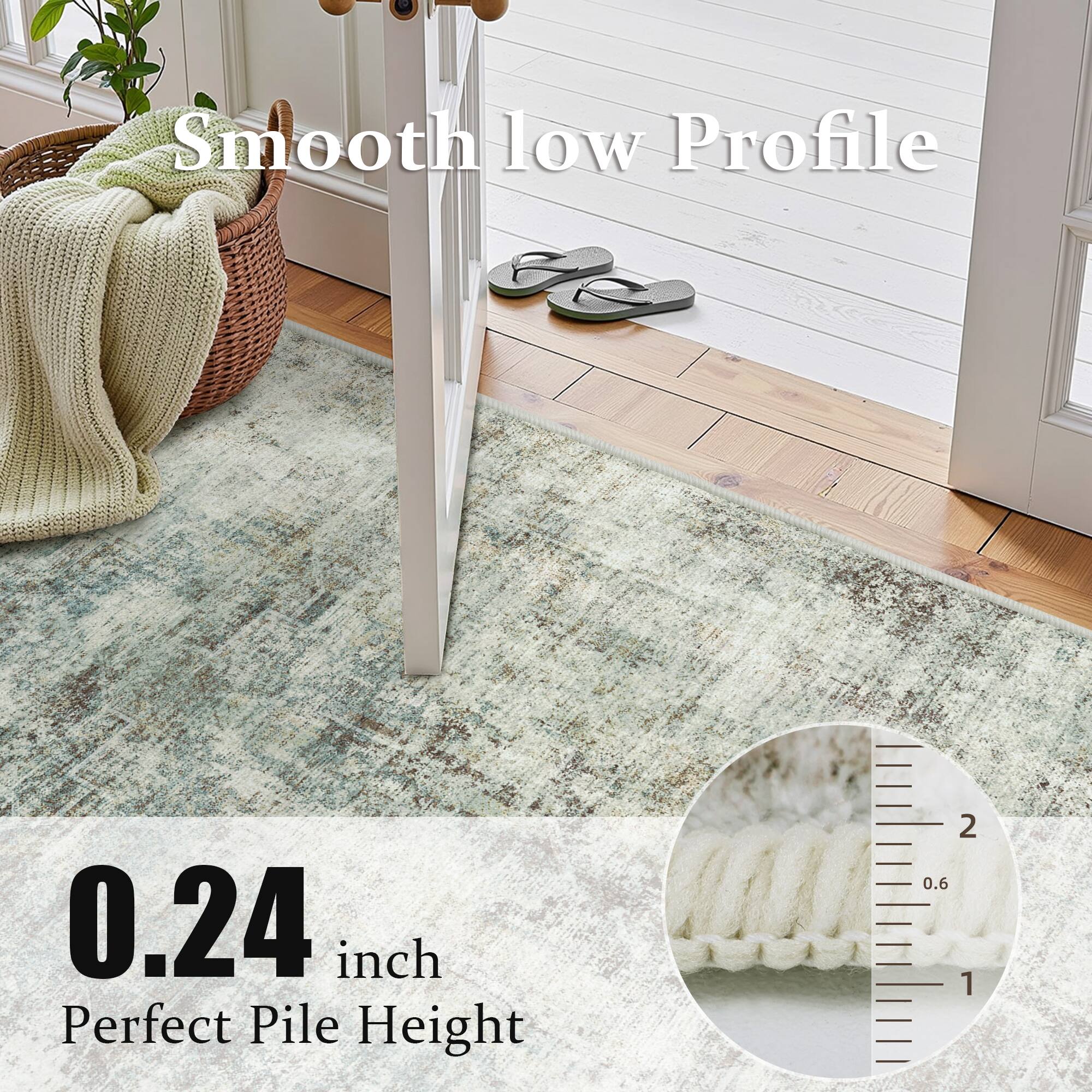 Smooth low Profile  
0.24 inch Perfect Pile Height