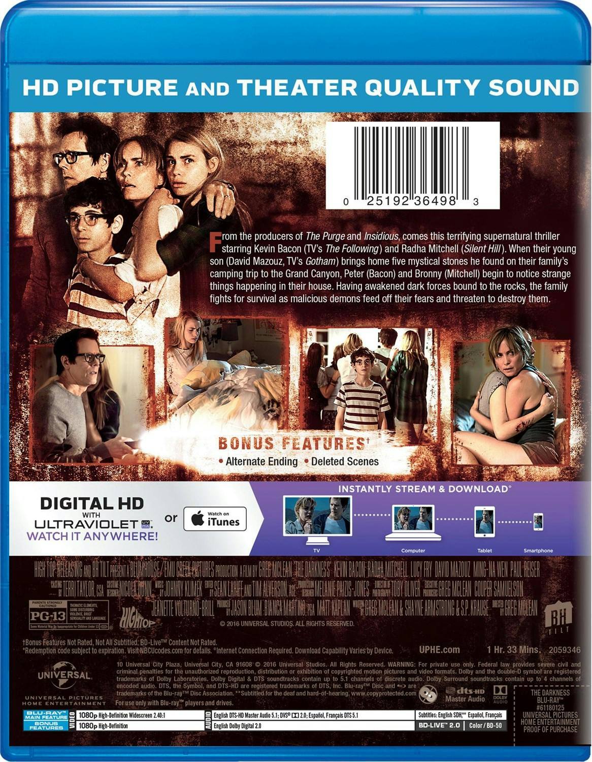 Back. The Darkness (Blu-ray + Digital HD) [Blu-ray].