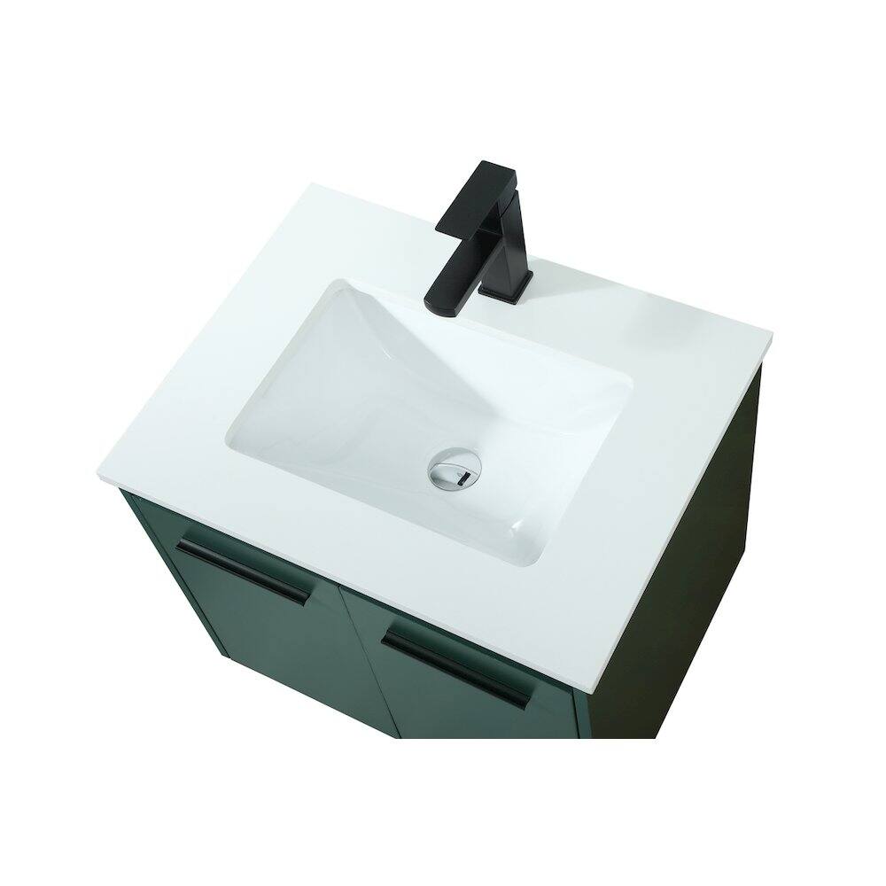 Alt View 2. Elegant Kitchen and Bath - 24 Inch Single Bathroom Vanity In Green - Green.