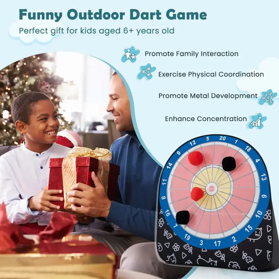 Funny Outdoor Dart Game Perfect gift for kids aged 6+ years old Promote Family Interaction Exercise Physical Coordination Promote Metal Development Enhance Concentration 9 14 11 12 5 20 1 18 4 13 8 9 16 7 19 3 17 2 10 15