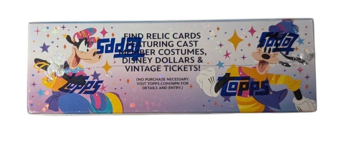 FIND RELIC CARDS FEATURING CAST MEMBER COSTUMES, DISNEY DOLLARS & VINTAGE TICKETS!  
(NO PURCHASE NECESSARY. VISIT TOPPS.COM/NPN FOR DETAILS AND ENTRY.)  
TOPPS