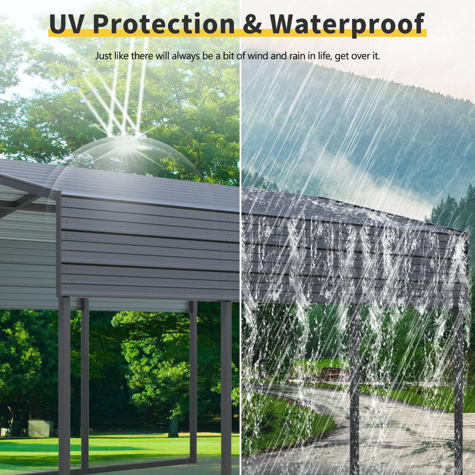 UV Protection & Waterproof

Just like there will always be a bit of wind and rain in life, get over it.