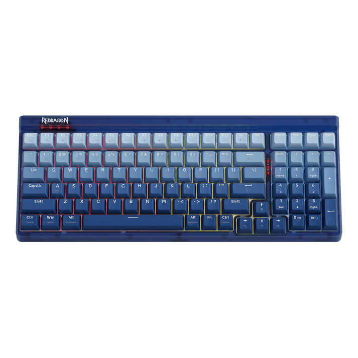 REDRAGON - K656 PRO 3-Mode Wireless RGB Gaming Keyboard, 100 Keys Mechanical Keyboard w/Translucent Board - Blue