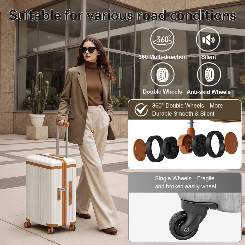 Suitable for various road conditions

360° Multi-direction
Silent
Double Wheels
Anti-skid Wheels

360° Double Wheels—More Durable, Smooth & Silent

Single Wheels—Fragile and broken easily wheel
