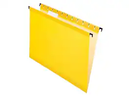 Pendaflex - SureHook Reinforced Hanging File Folders, 5-Tab, Letter Size, 20/Box (PFX 6152 1/5 YEL) - Yellow