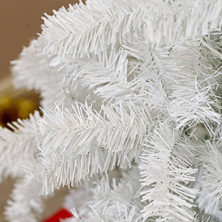 Alt View 9. PULUZ - 9ft Unlit Artificial White Christmas Tree, Holiday Décor with 2132 Branch Tips, Auto Open and Steel Base - White.