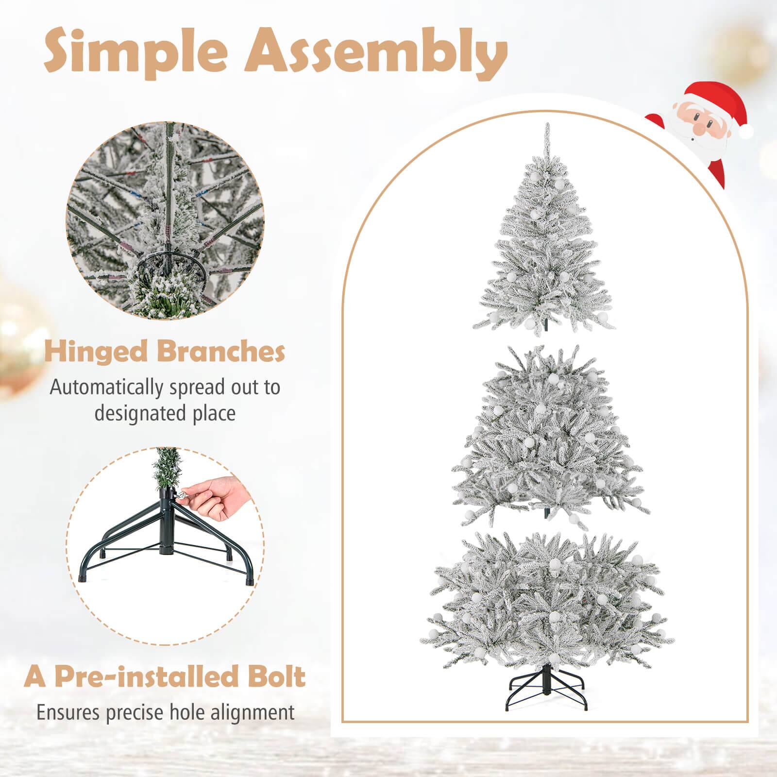 Simple Assembly

Hinged Branches  
Automatically spread out to designated place

A Pre-installed Bolt  
Ensures precise hole alignment