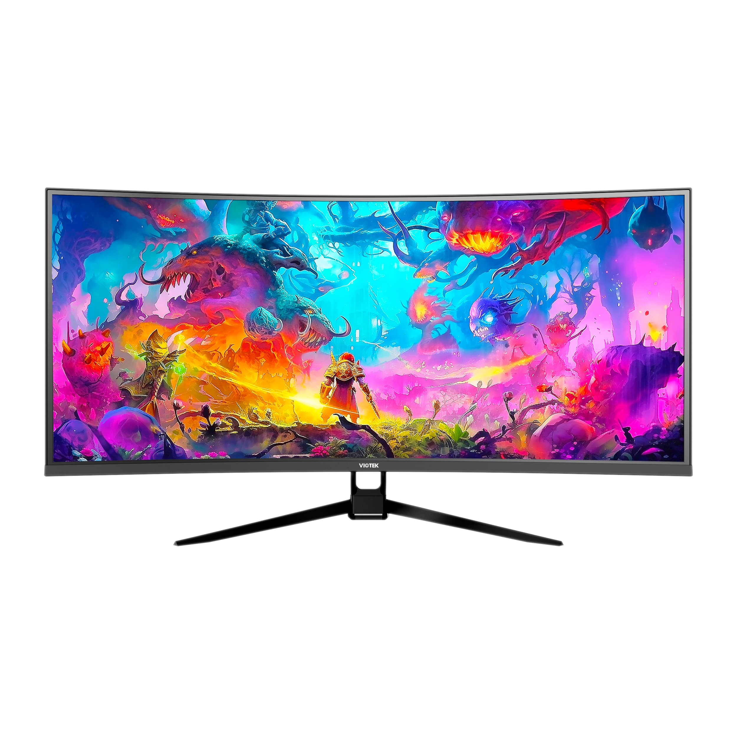 Front. Viotek - GNV34DBE3 34" LED UWQHD 165Hz 2ms Curved FreeSync and G-SYNC Compatible Gaming Monitor - Black.