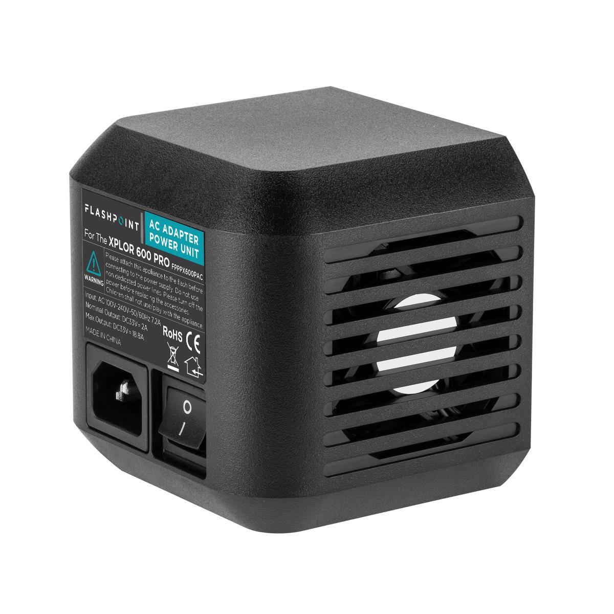 FLASHPOINT AC ADAPTER POWER UNIT For The XPLOR 600 PRO stach the connecting 105 or n FOXOORAC MARNING dedicated Sower te nwer pbas fach Chies before 15 ie So d belore Yot 21 hal Pesse KC. 1 P the L Nornal ena n o The Max Drpu CUEONIE 00V-2404-50872 DC35 72A the MADE DC33V- AS N CHN a Al RoHS CE