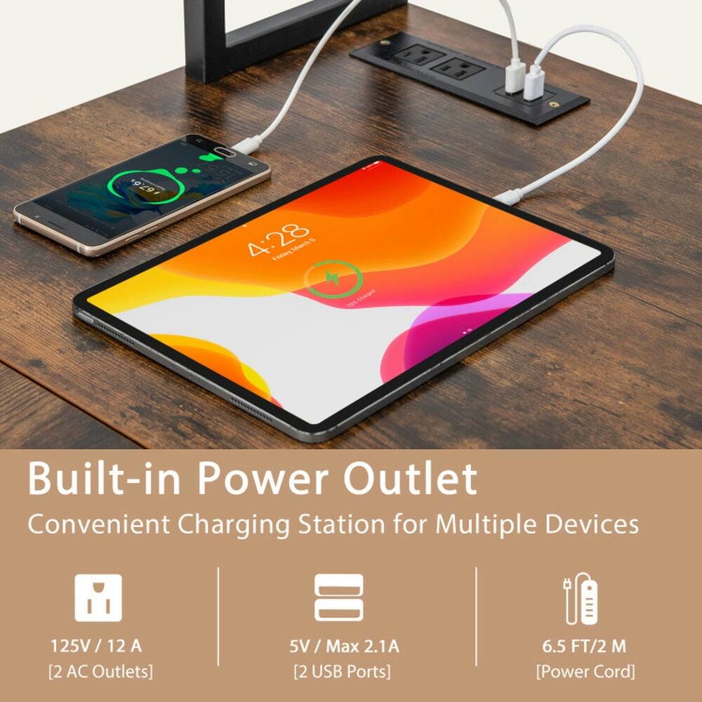+g 929 428 Faeylkt Built-in Power Outlet Convenient Charging Station for Multiple Devices  
125V / 12A [2 AC Outlets]  
5V / Max 2.1A [2 USB Ports]  
6.5 FT/2 M [Power Cord]