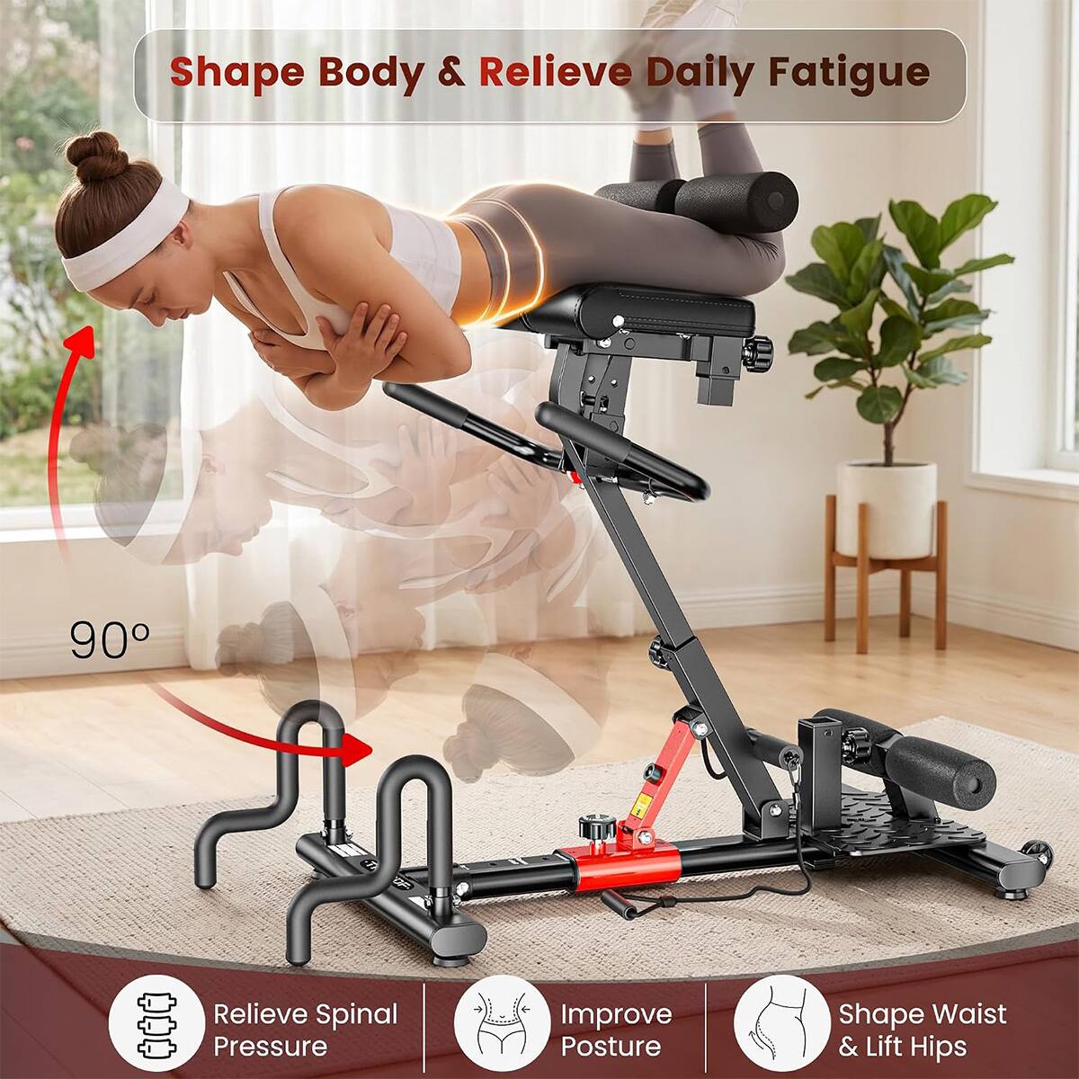 Pooboo 5 in 1 Inversion Machine Combine Roman Chair,Deep Squat Machine ...