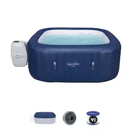 Bestway SaluSpa Hawaii 4 Person Smart AirJet Inflatable Hot Tub with App Control - Deep Blue