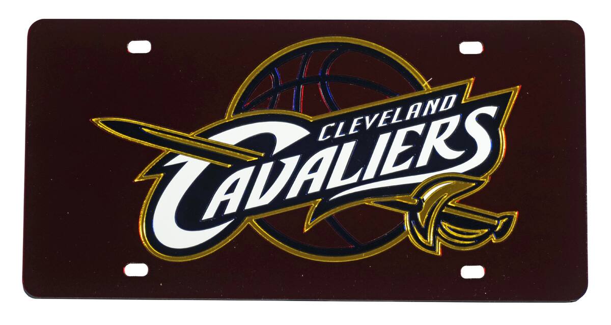 Cleveland Cavaliers Logo Mirror Look Acrylic License Plate Laser Tag