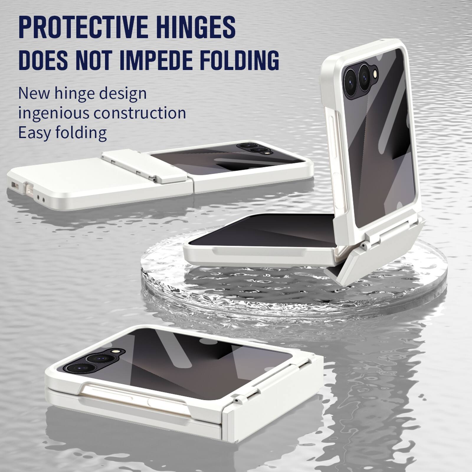 PROTECTIVE HINGES DOES NOT IMPEDE FOLDING

New hinge design
ingenious construction
Easy folding