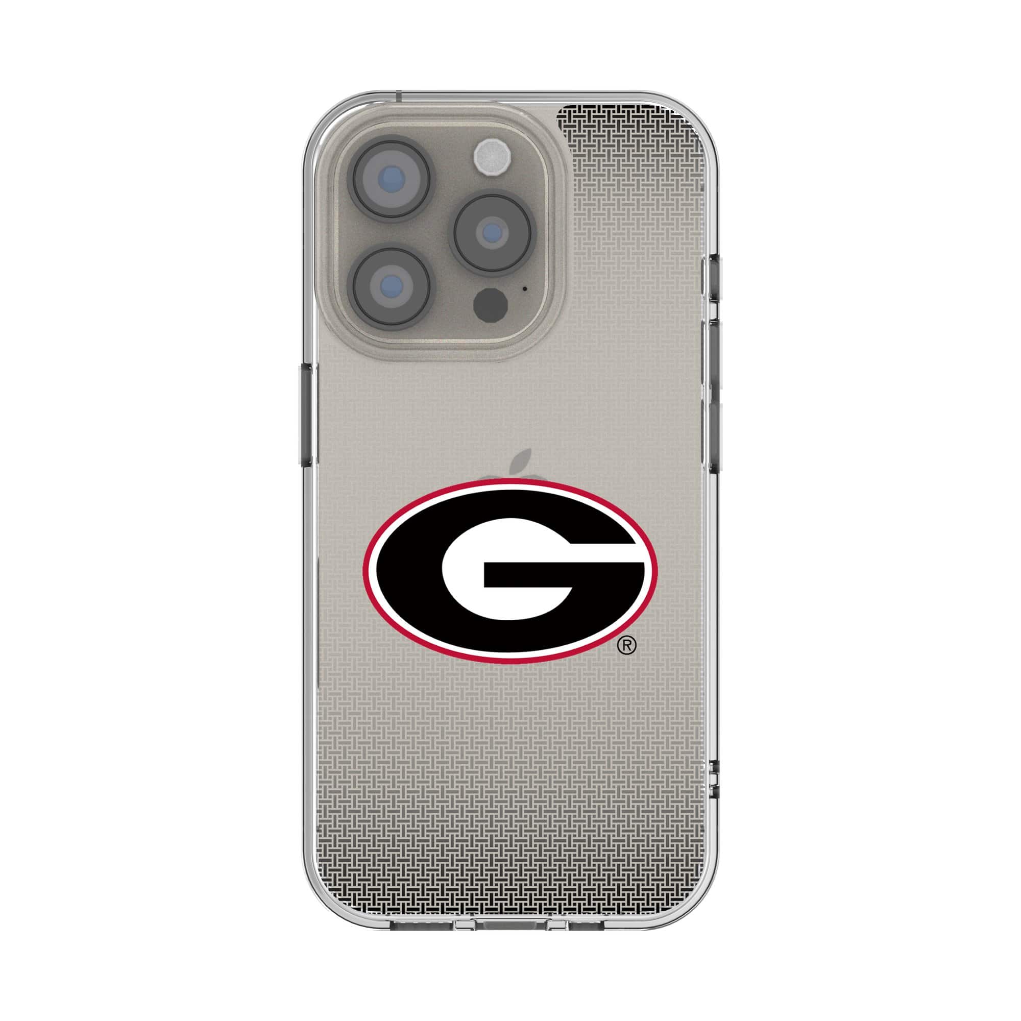 Front. Keyscaper - Georgia Bulldogs Linen Logo iPhone Clear Case - 13 mini - Multicolor.