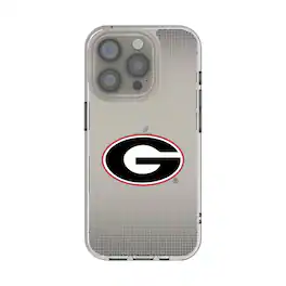 Keyscaper - NCAA - Georgia Bulldogs Linen Logo iPhone Clear Case - 15 - Multicolor