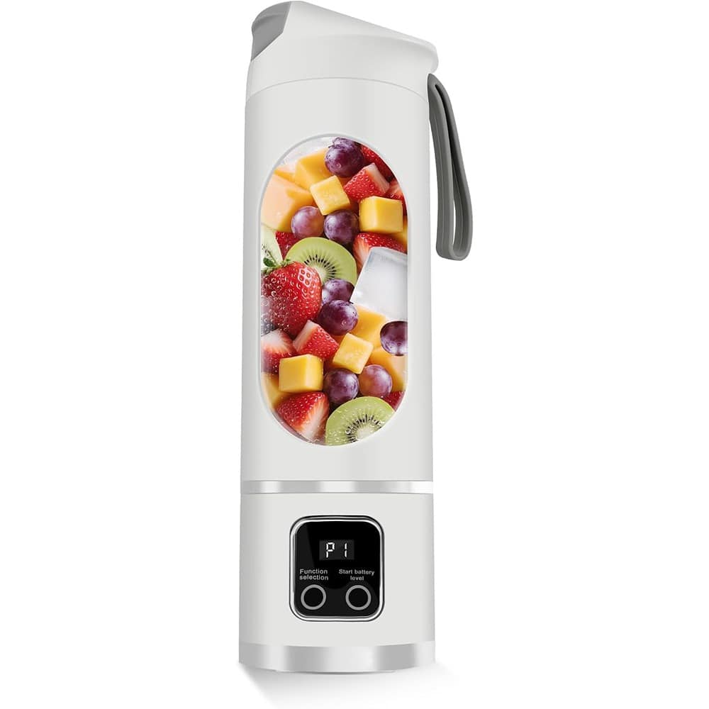 Schertz - Portable Personal Electric Blender, 500ml Mini Juicer for Shakes, Smoothies, and Compact On-the-Go Mixing - White