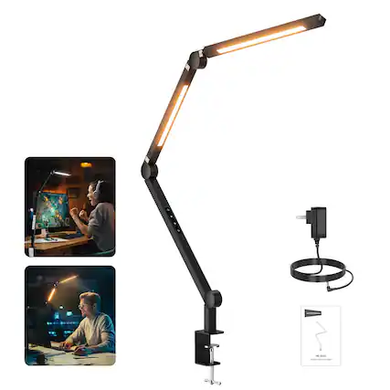 Front. Neewer - Basics 42.5" Clip-On LED Architect Lamp, Dual Light Bars, CRI95+.