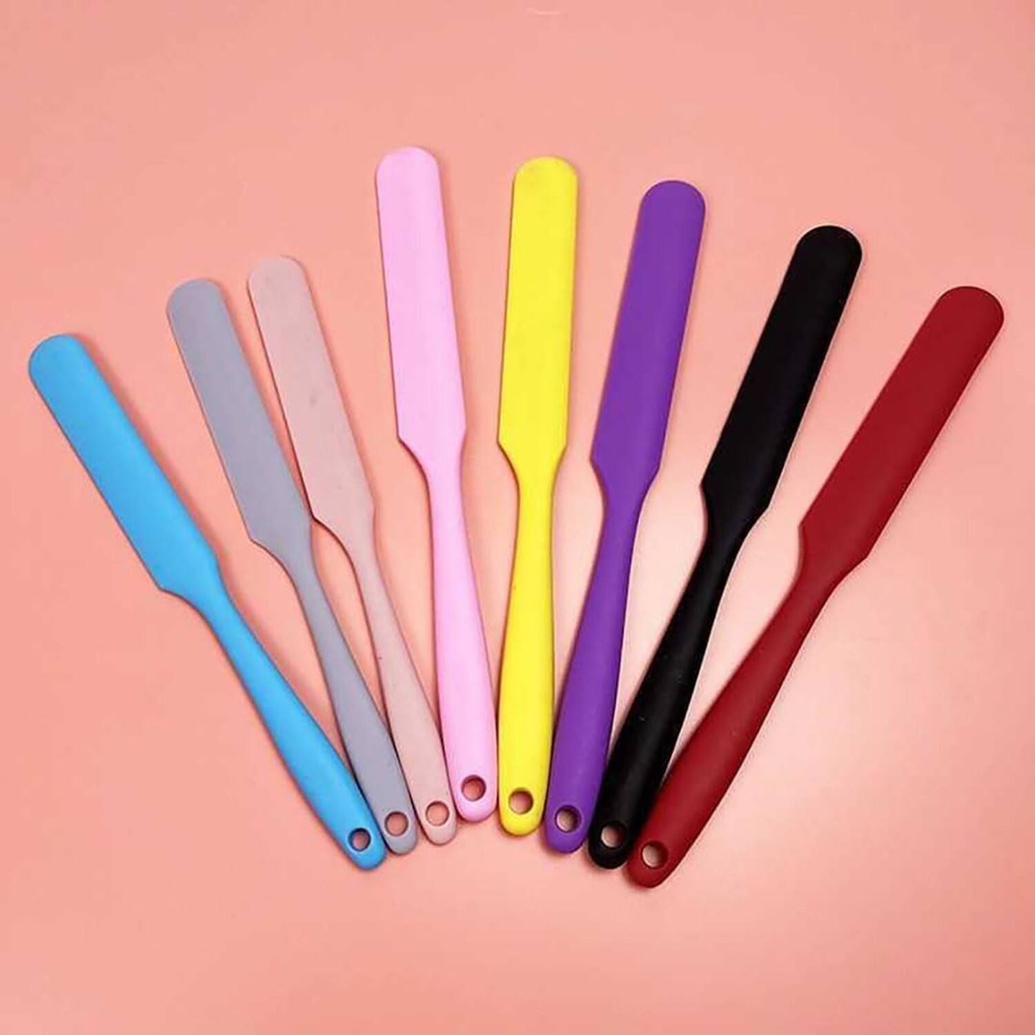 Angle. Giantpower - Silicone Spatula Set of 5 Heat Resistant Cake Cream Butter Scraper - Muilt.