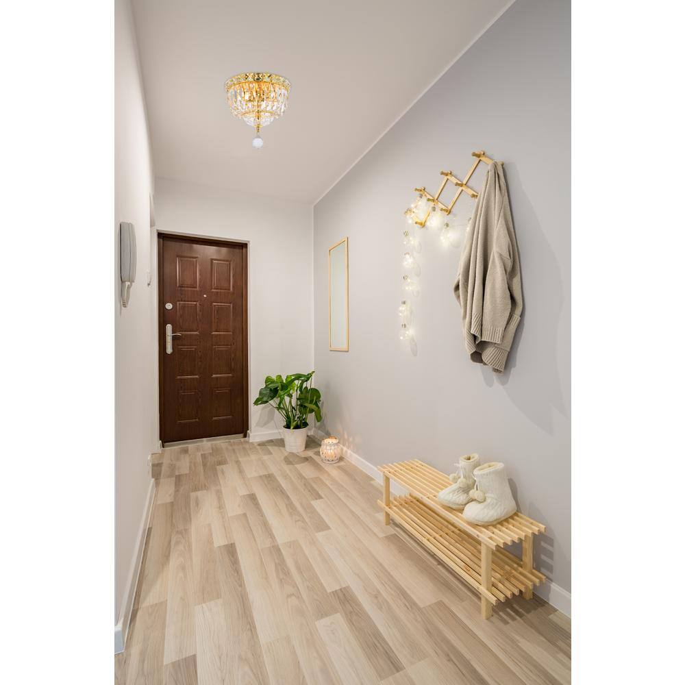 Angle. Elegant Lighting - Tranquil 2 light Gold Flush Mount Clear Royal Cut Crystal - Gold.