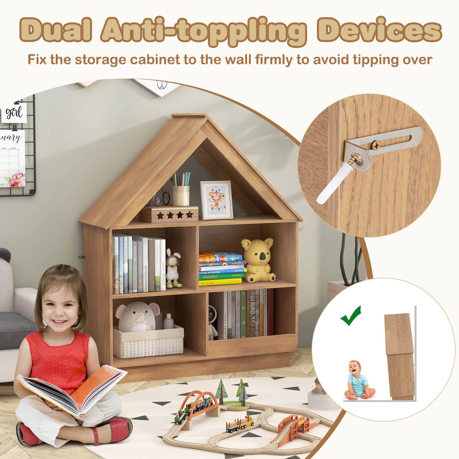 Dual Anti-toppling Devices  
Fix the storage cabinet to the wall firmly to avoid tipping over