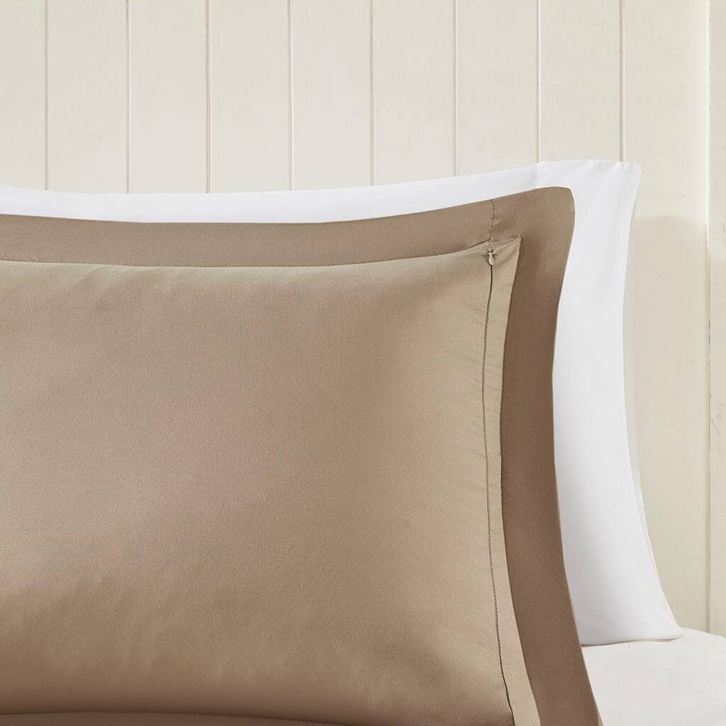 Alt View 2. Gracie Mills - Gracie Mills Vicente Reversible Diamond Quilt Down Alternative Comforter Set with 3M Scotchgard Protection - Brown/Sand.