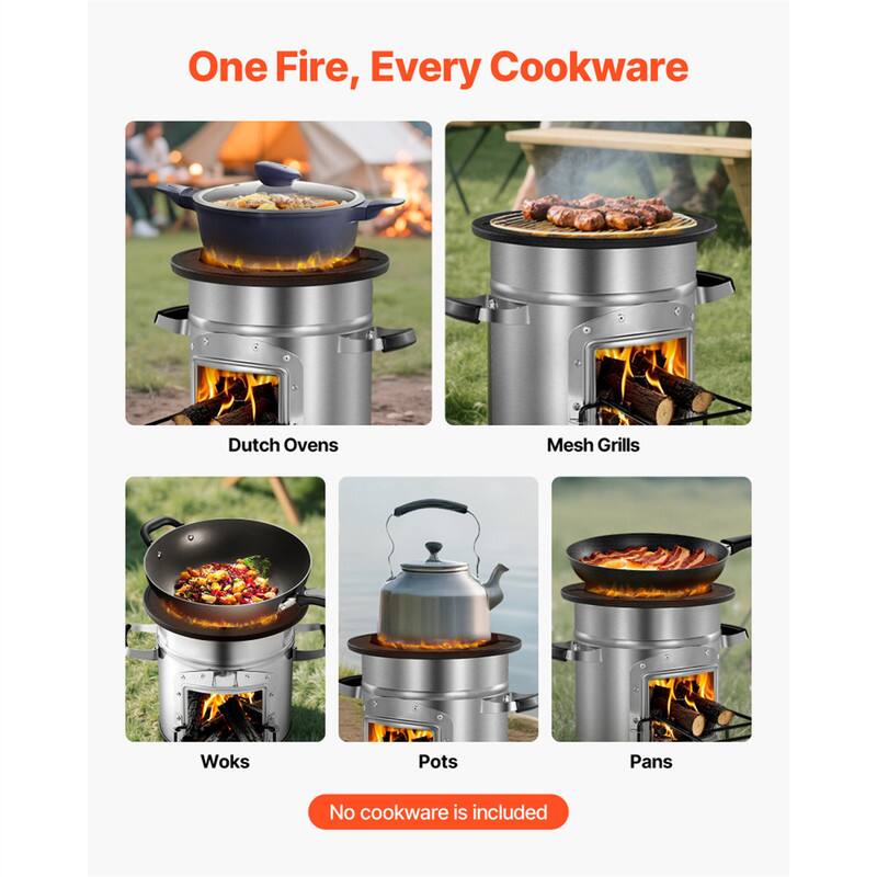 One Fire, Every Cookware

- Dutch Ovens
- Mesh Grills
- Woks
- Pots
- Pans

No cookware is included