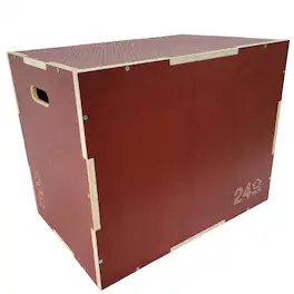 Signature Fitness - 20"x24"x30" Non-Slip Wooden Plyo Box Jump Exercise Platform - Red