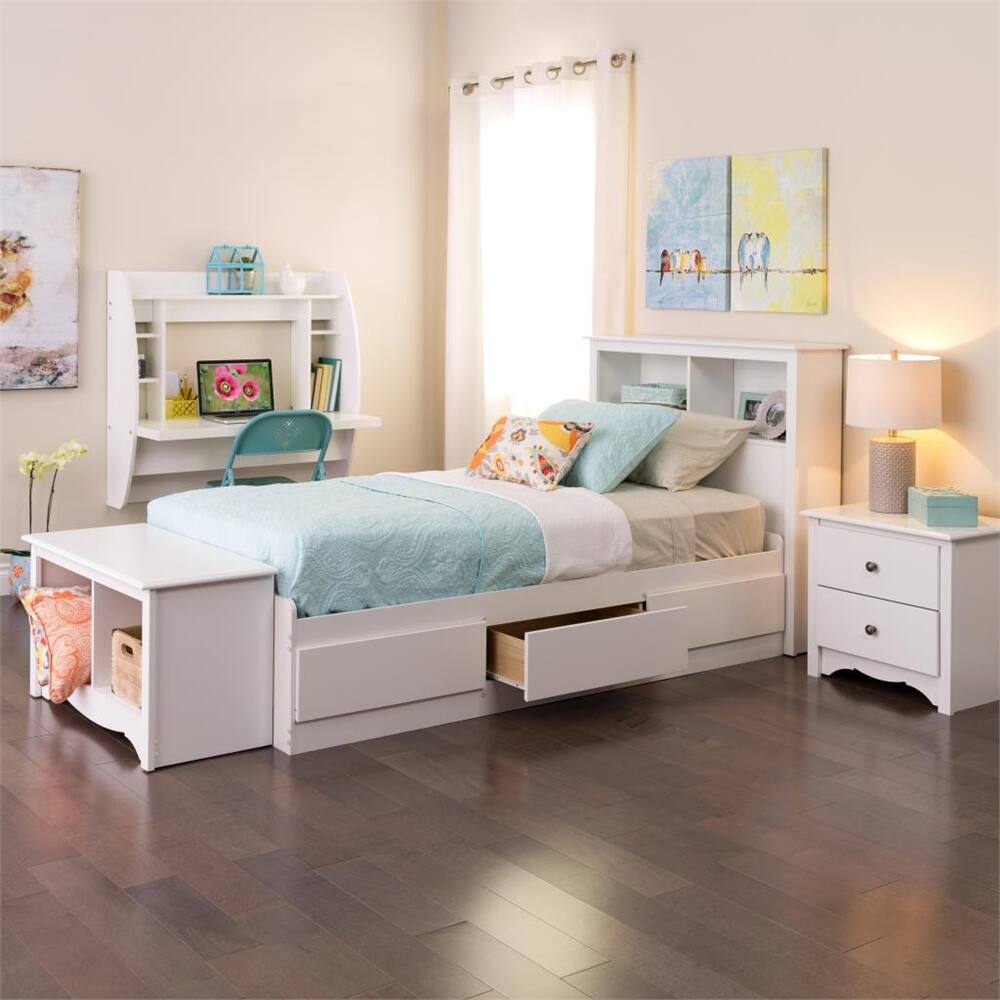 Prepac Twin Bookcase Headboard White WSH-4543 - Best Buy