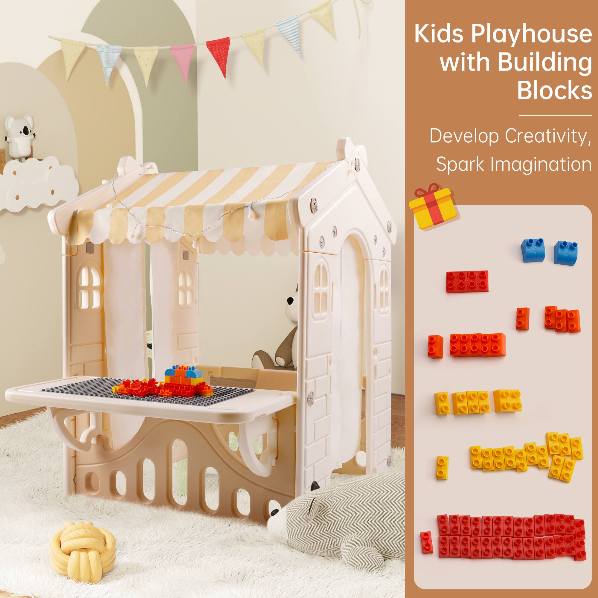 Kids Playhouse with Building Blocks  
Develop Creativity, Spark Imagination