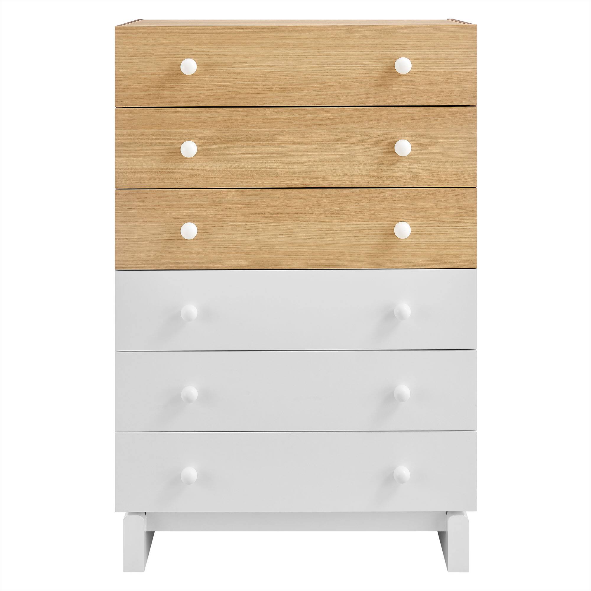 Alt View 4. Modway - Nolia 6-Drawer Color Block Dresser Chest by Modway - Oak White.
