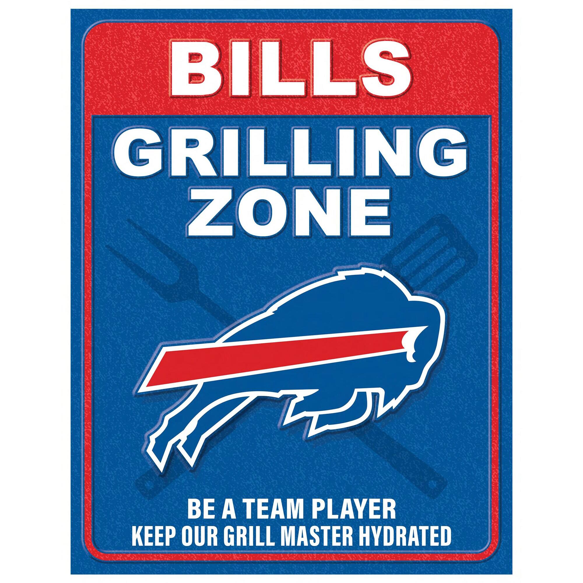 Buffalo Bills 13" x 20" Grill Zone Metal Sign