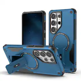 Dteck - Magnetic Rugged Case for Samsung Galaxy S26 Ultra with Built-in Kickstand, Shockproof Hybrid Protective Cover - Darkblue