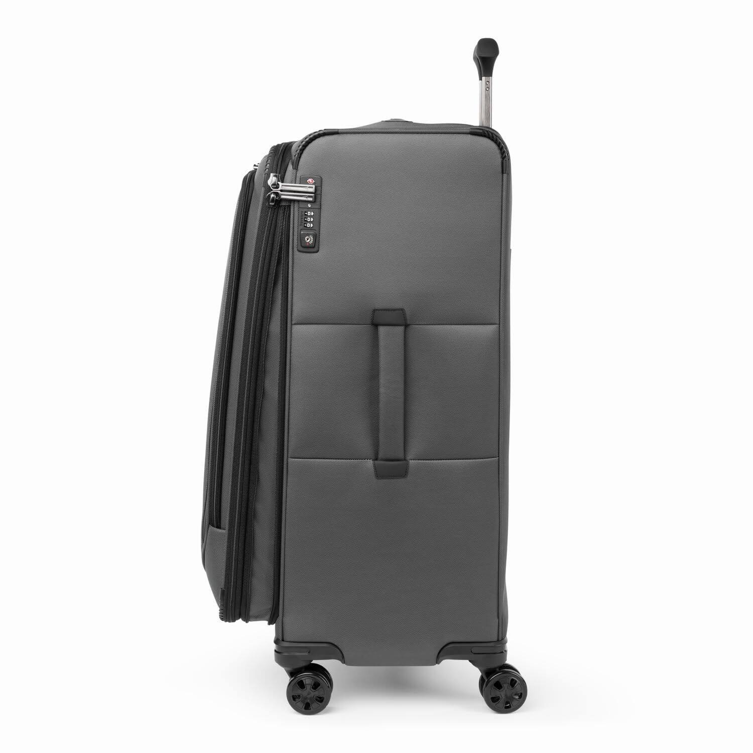 Left. Travelpro - Travelpro Crew Classic Lightweight Softside Expandable 29" Checked Spinner - Titanium Grey.