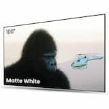 AWOL Vision - 100" Fixed Frame Projector Screen, 4K/8K UHD Active 3D Compatible with Standard, Short Throw and UST Projectors - Matte White