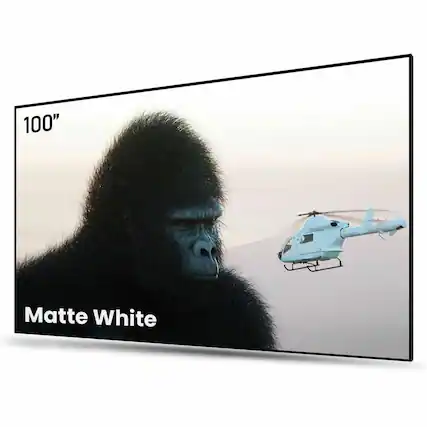 Front. AWOL Vision - 100" Fixed Frame Projector Screen, 4K/8K UHD Active 3D Compatible with Standard, Short Throw and UST Projectors - Matte White.