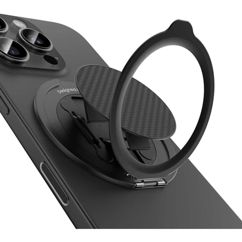 PARKER SLATER - MagSafe Phone Grip & Stand – 360° Kevlar Design Holder - Black
